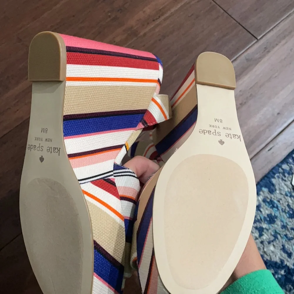 kate spade Multicolor Striped Platform Sandals